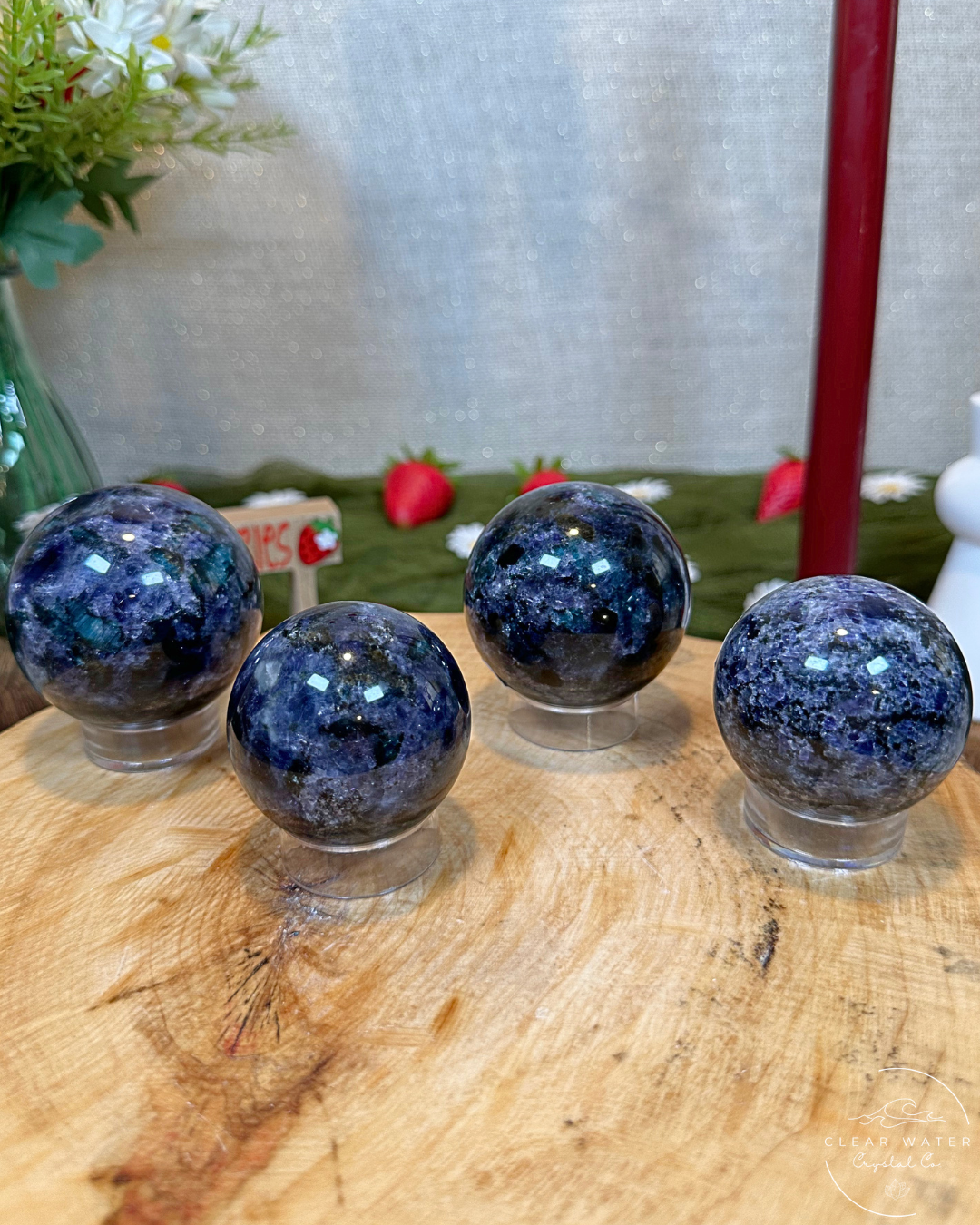 Iolite, Blue Apatite & Epidote Spheres