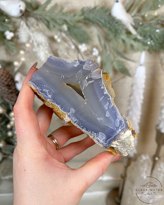 Large Raw Blue Lace Agate Specimen – Namibia (Glacial Tide)