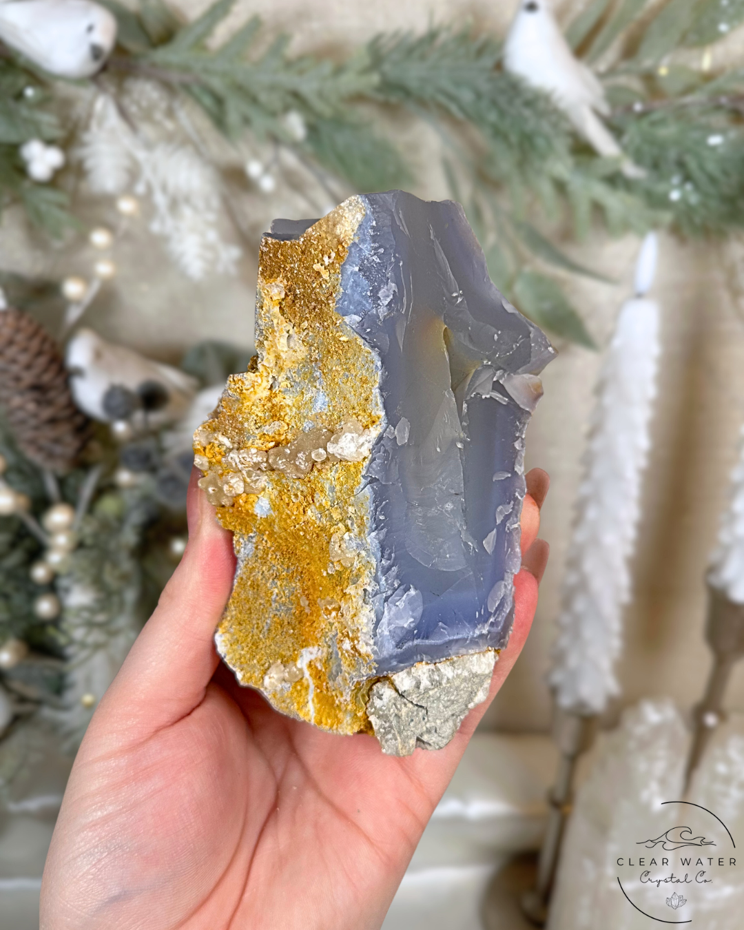 Large Raw Blue Lace Agate Specimen – Namibia (Glacial Tide)
