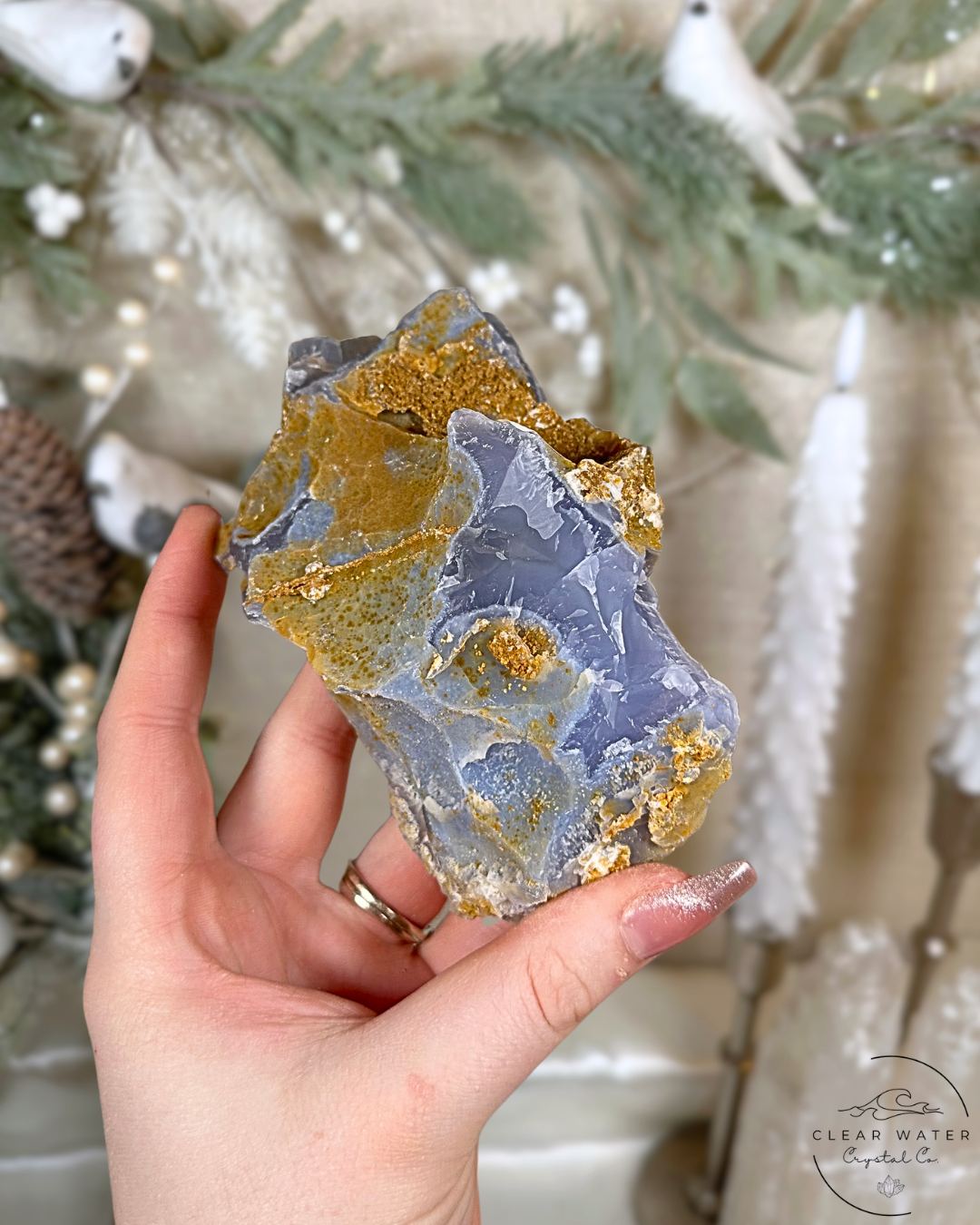 Large Raw Blue Lace Agate Specimen – Namibia (Glacial Tide)