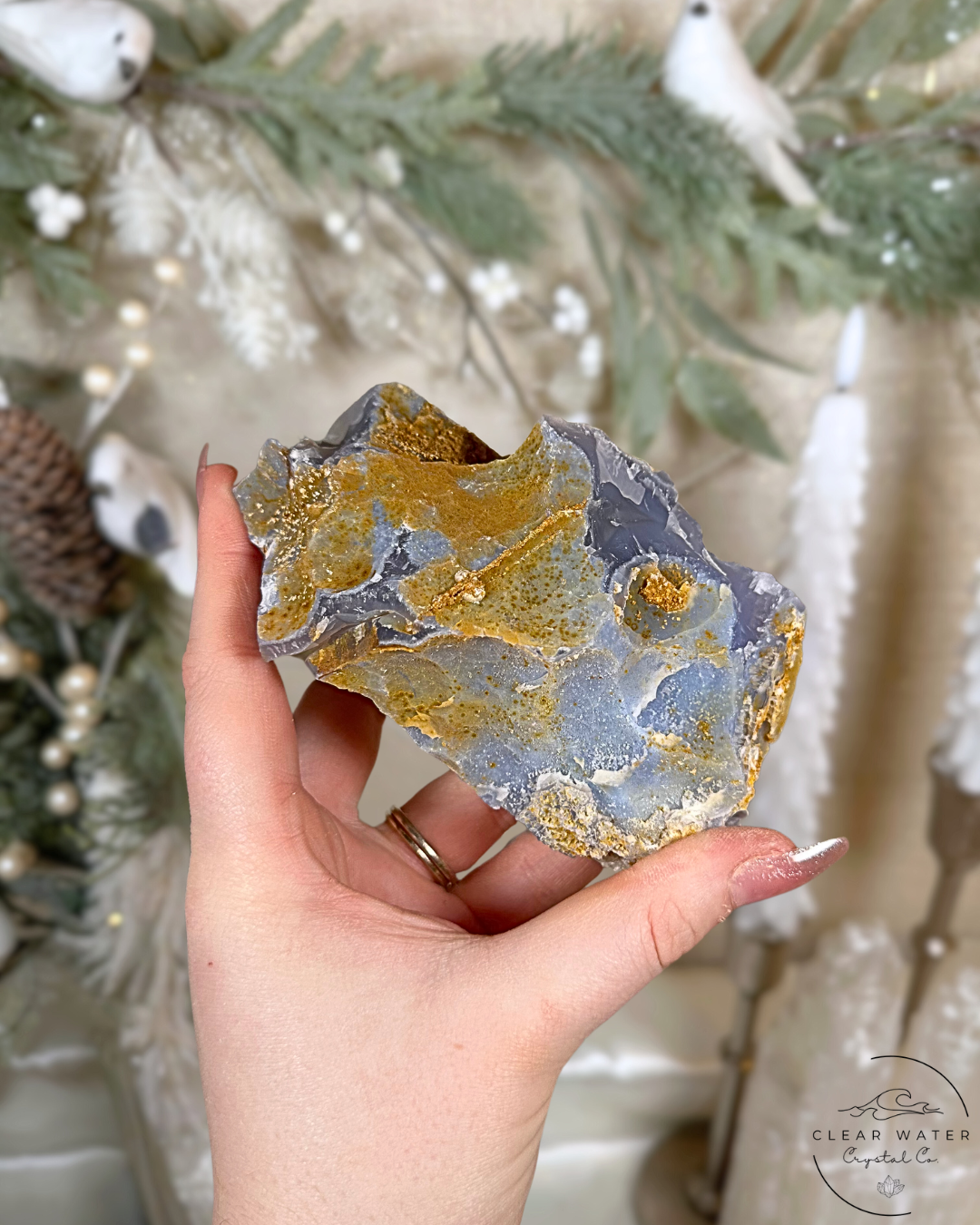 Large Raw Blue Lace Agate Specimen – Namibia (Glacial Tide)