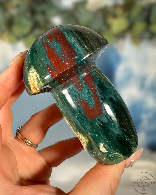 Sea Jasper Mushroom Carving