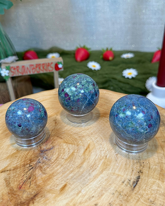 Ruby, Kyanite & Fuchsite Sphere | Madagascar