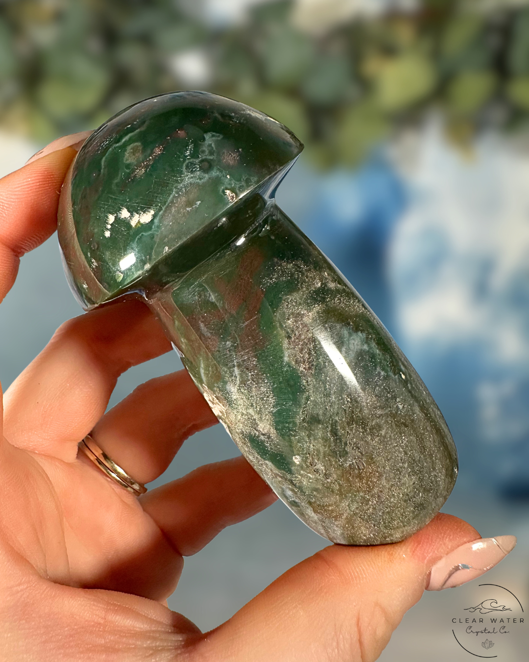 Sea Jasper Mushroom Carving