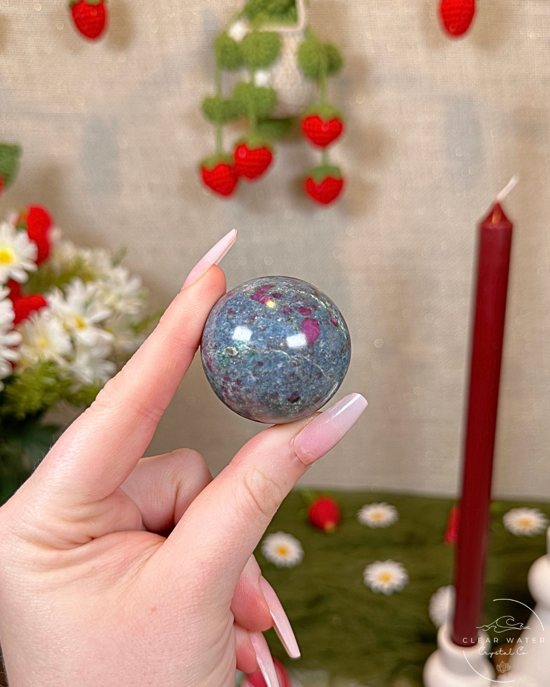Ruby, Kyanite &amp; Fuchsite Spheres | Madagascar