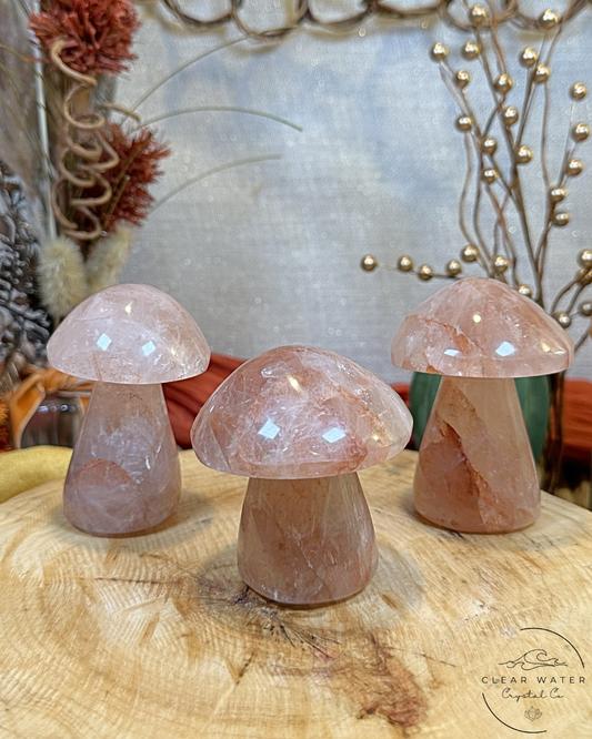 Fire Quartz Mushroom Carving- Madagascar