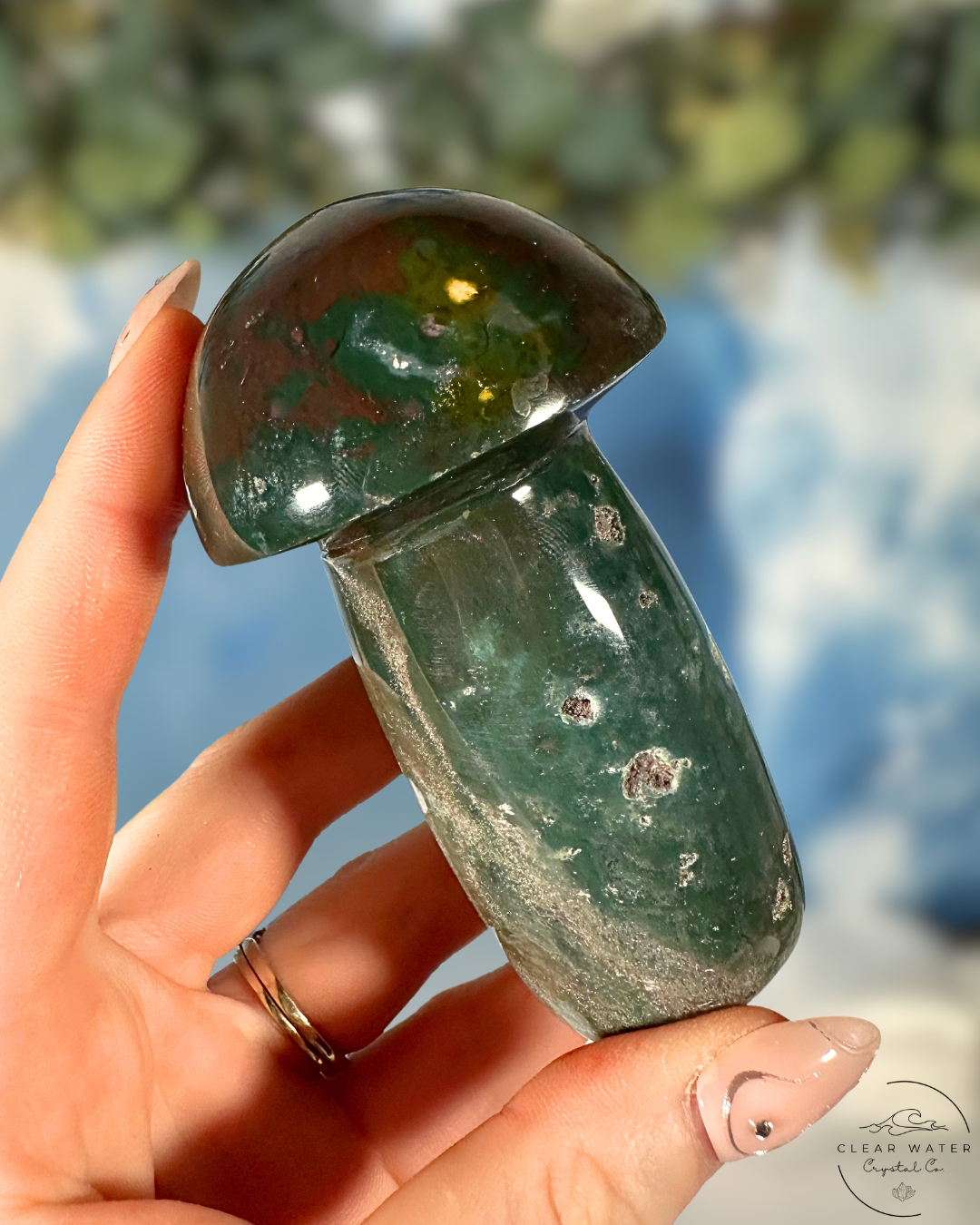 Sea Jasper Mushroom Carving