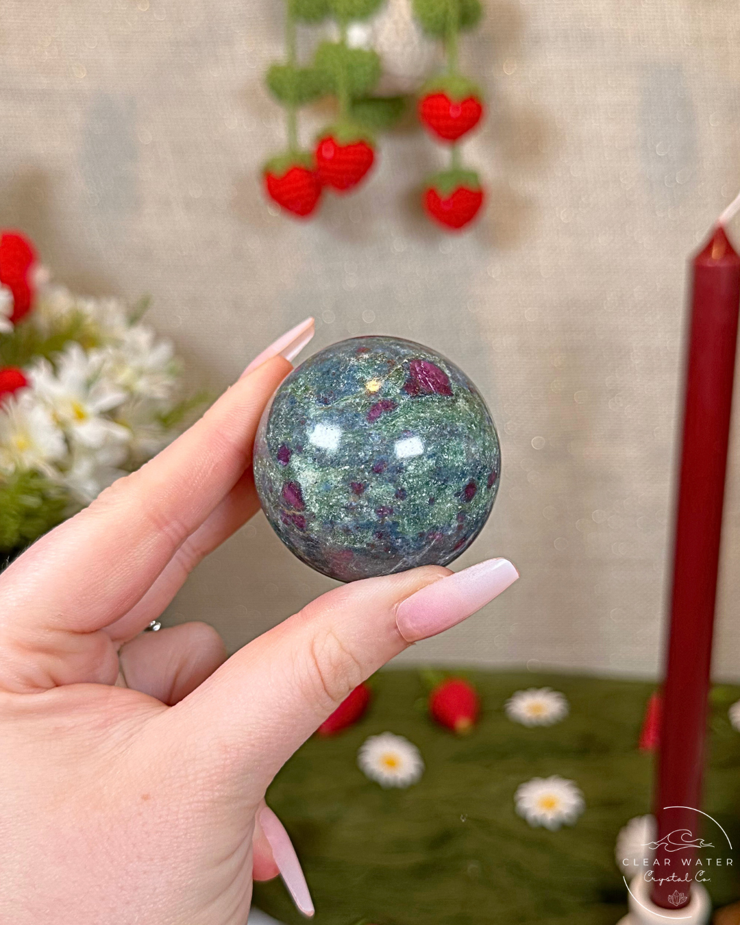 Ruby, Kyanite &amp; Fuchsite Spheres | Madagascar