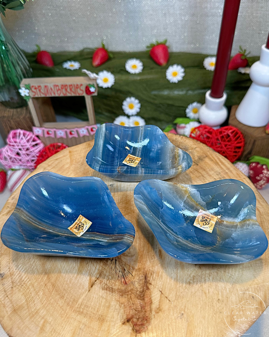 Deep Blue Onyx Wavy Edge Bowls | Argentina
