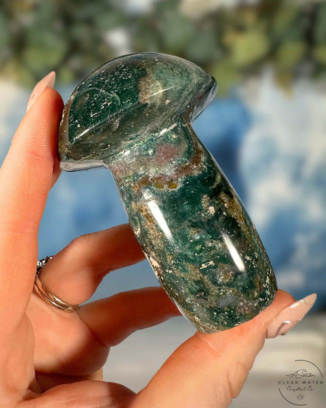 Sea Jasper Mushroom Carving