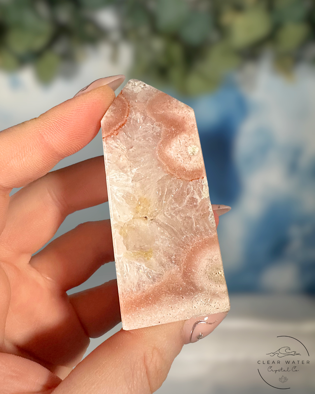 Blooming Heart Tower: Flower Agate & Pink Amethyst Synergy