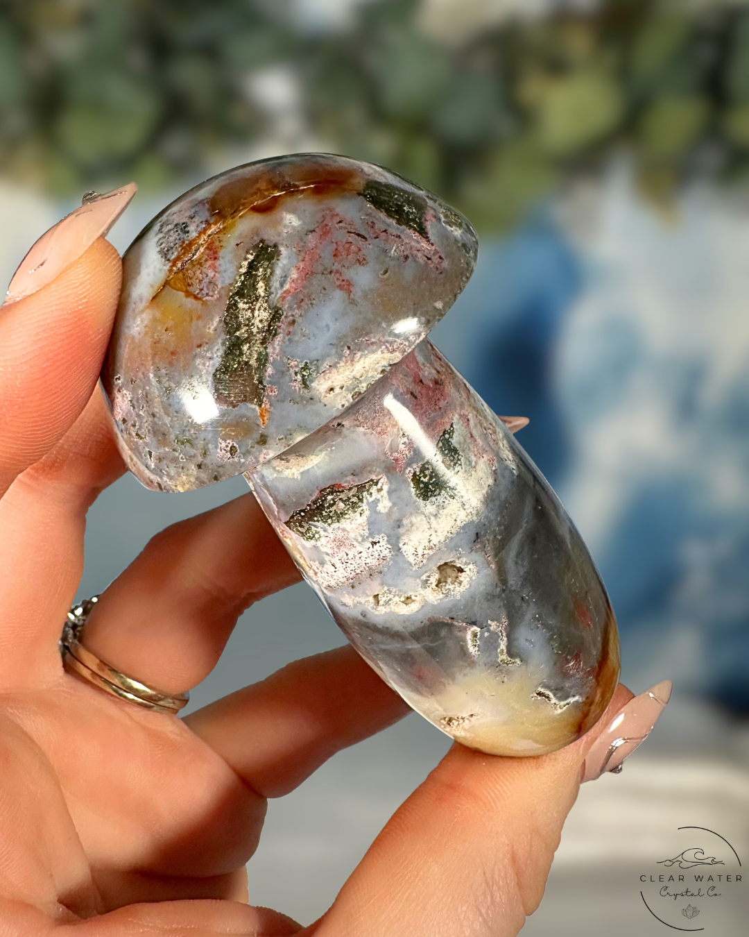 Sea Jasper Mushroom Carving