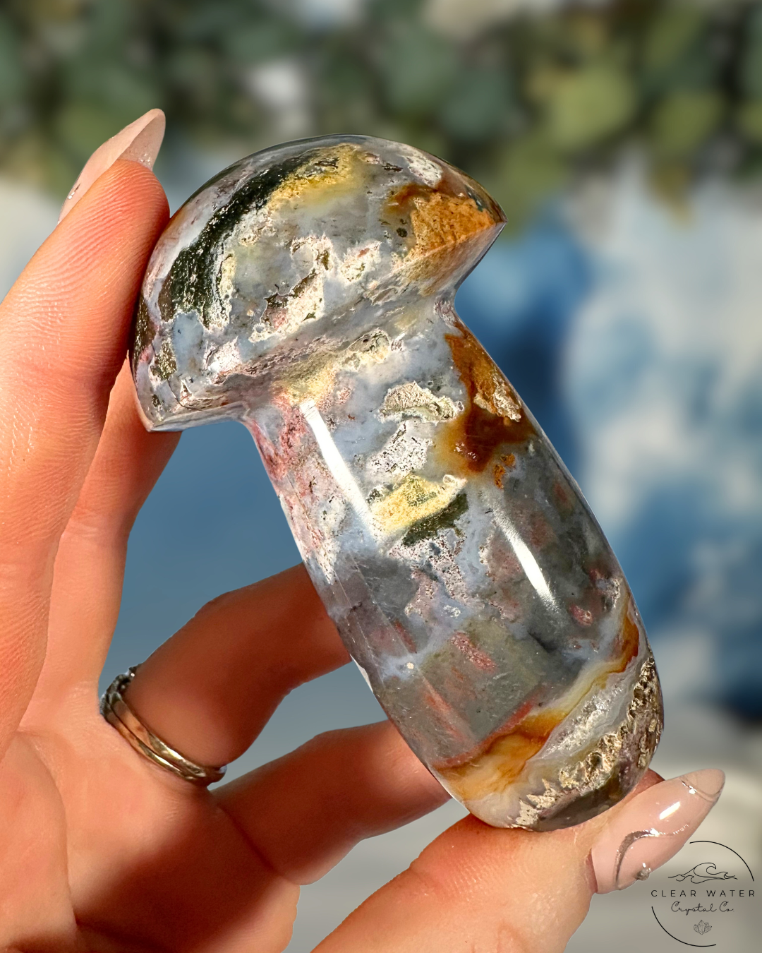 Sea Jasper Mushroom Carving