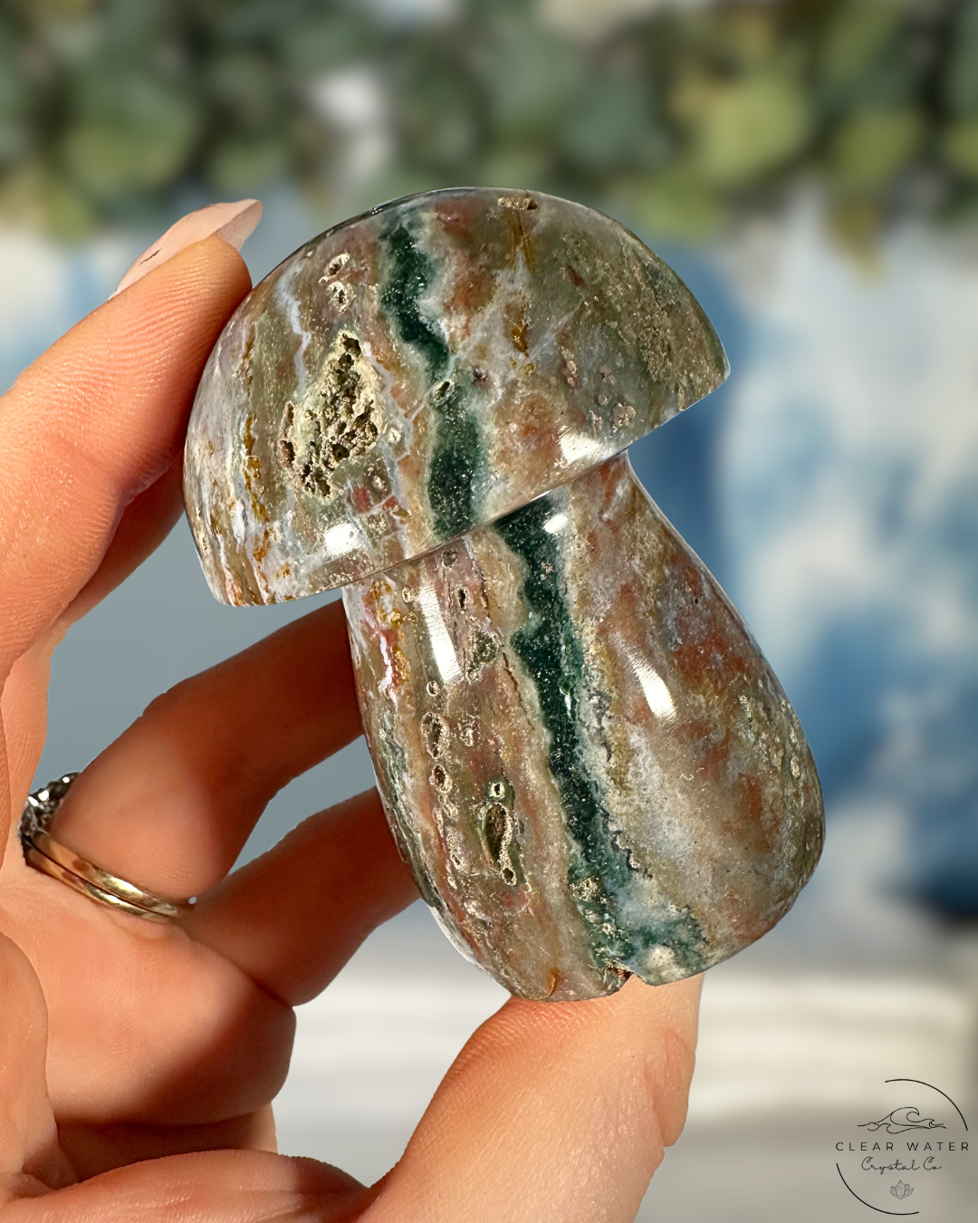 Sea Jasper Mushroom Carving