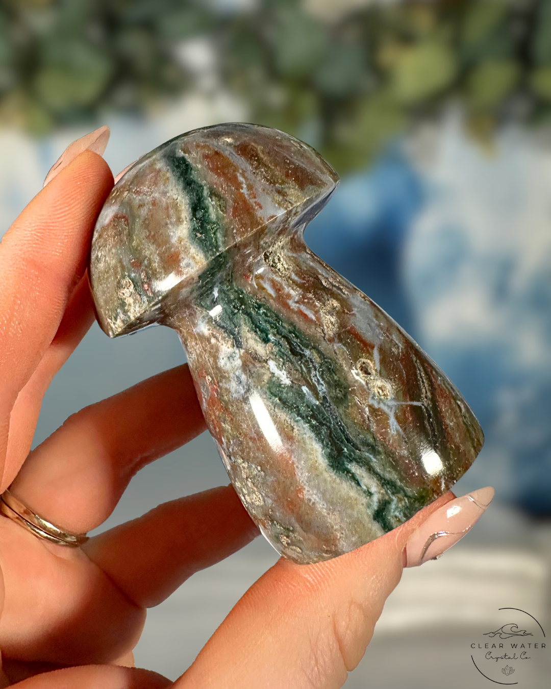 Sea Jasper Mushroom Carving