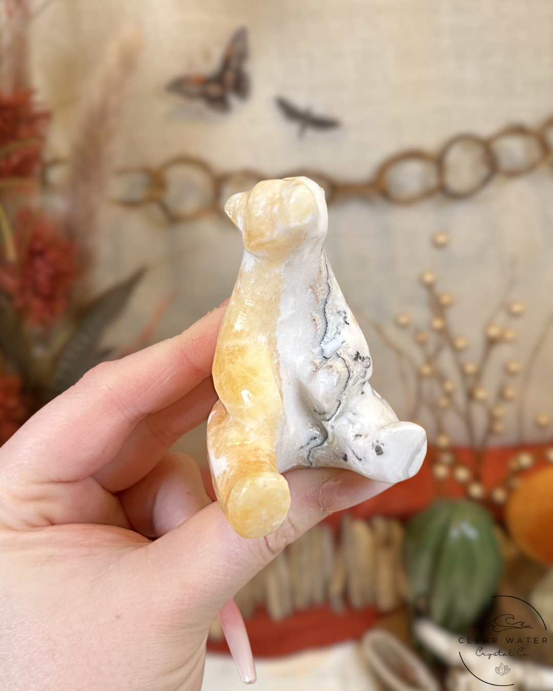 Zebra Calcite Bear Carvings- Mexico