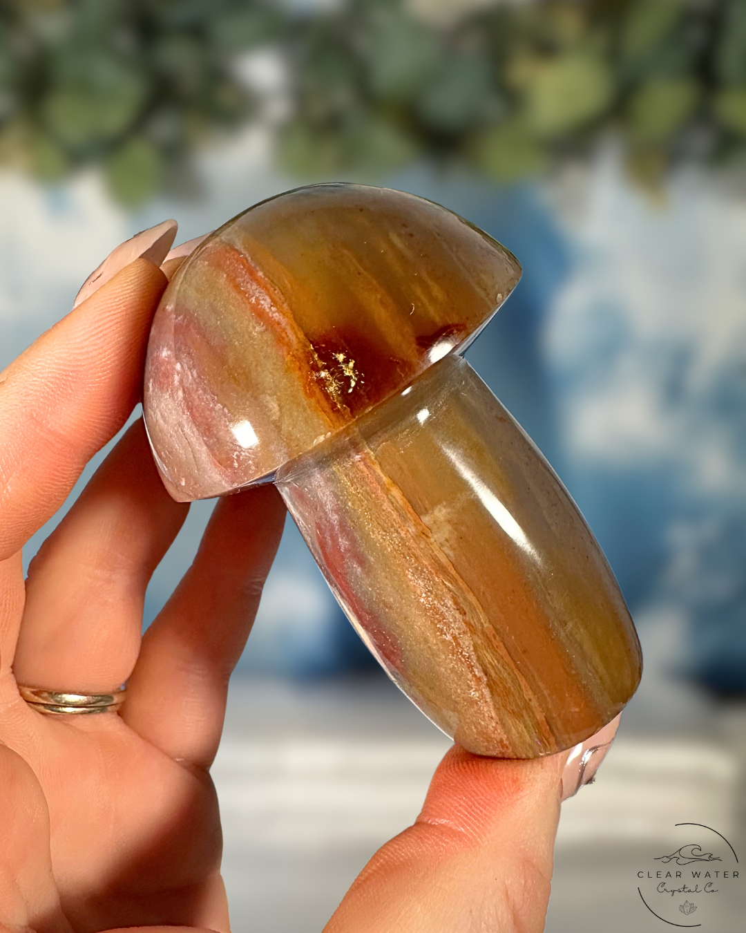 Sea Jasper Mushroom Carving
