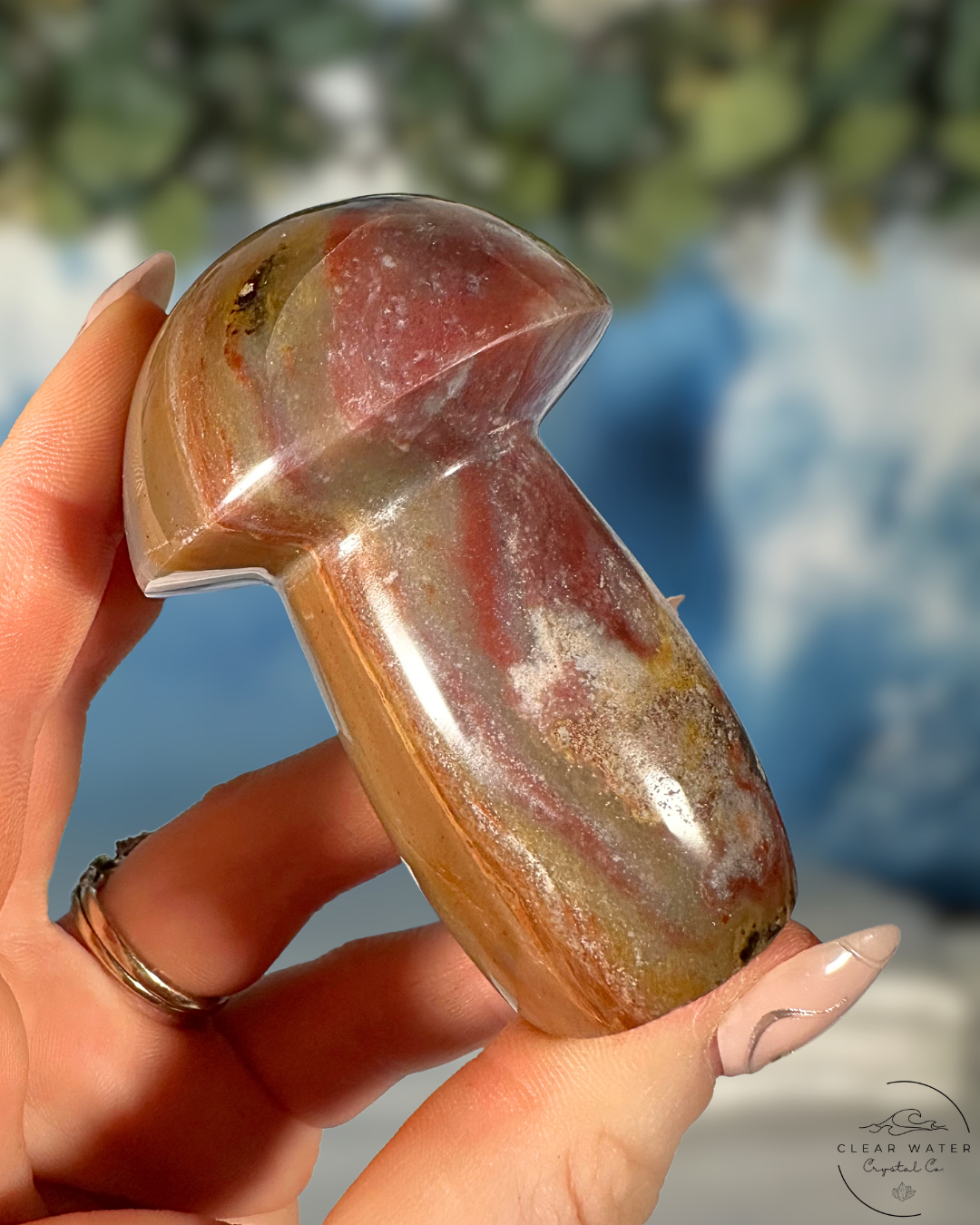 Sea Jasper Mushroom Carving