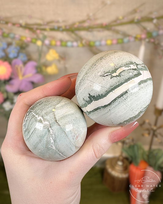 Green Unicorn Jasper Spheres