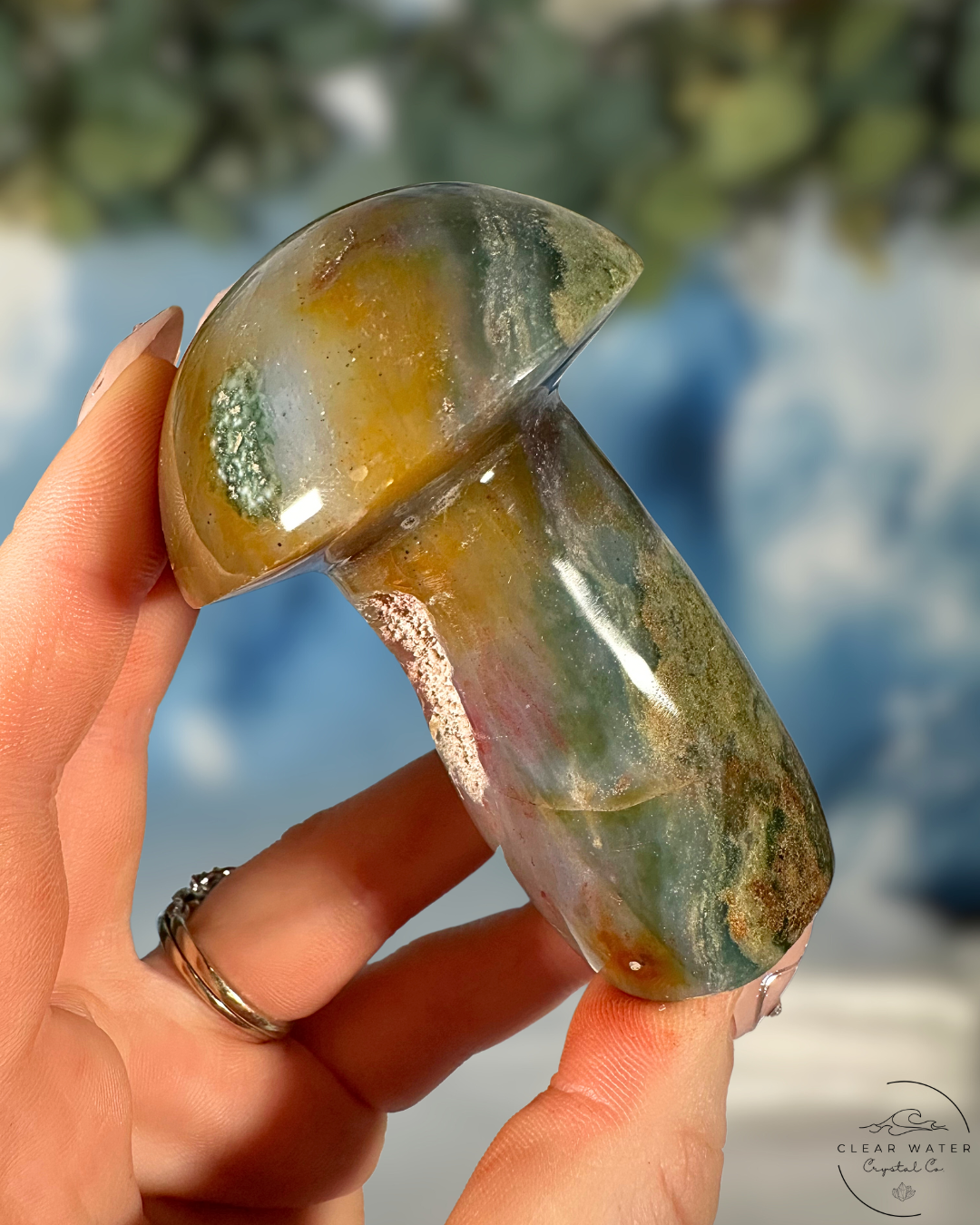 Sea Jasper Mushroom Carving