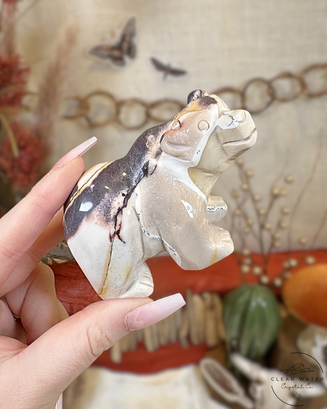 Purple Mookaite Bear Carving