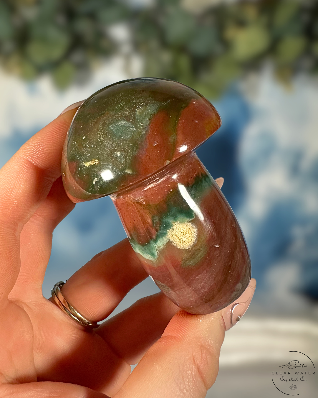 Sea Jasper Mushroom Carving