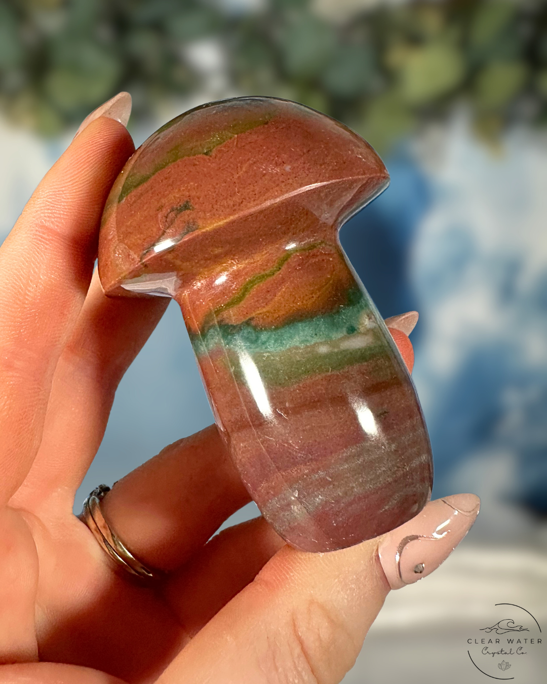 Sea Jasper Mushroom Carving