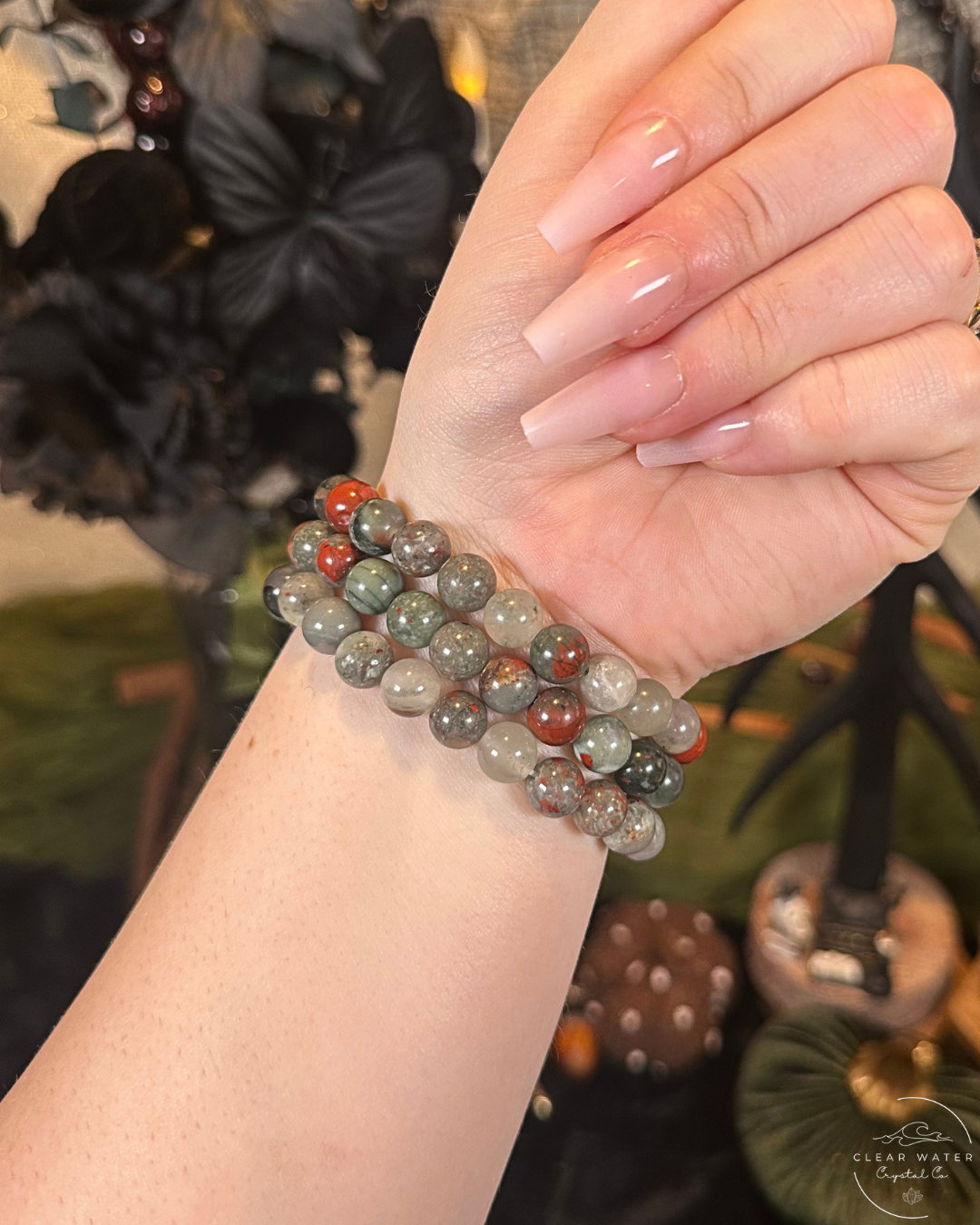 Bloodstone Beaded Bracelet