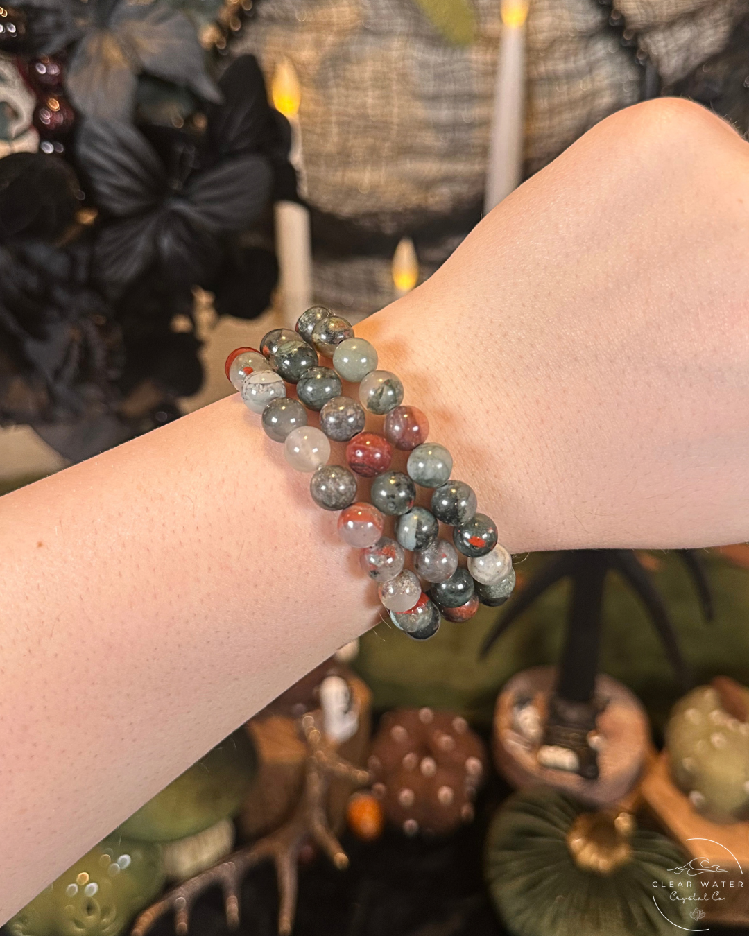 Bloodstone Beaded Bracelet