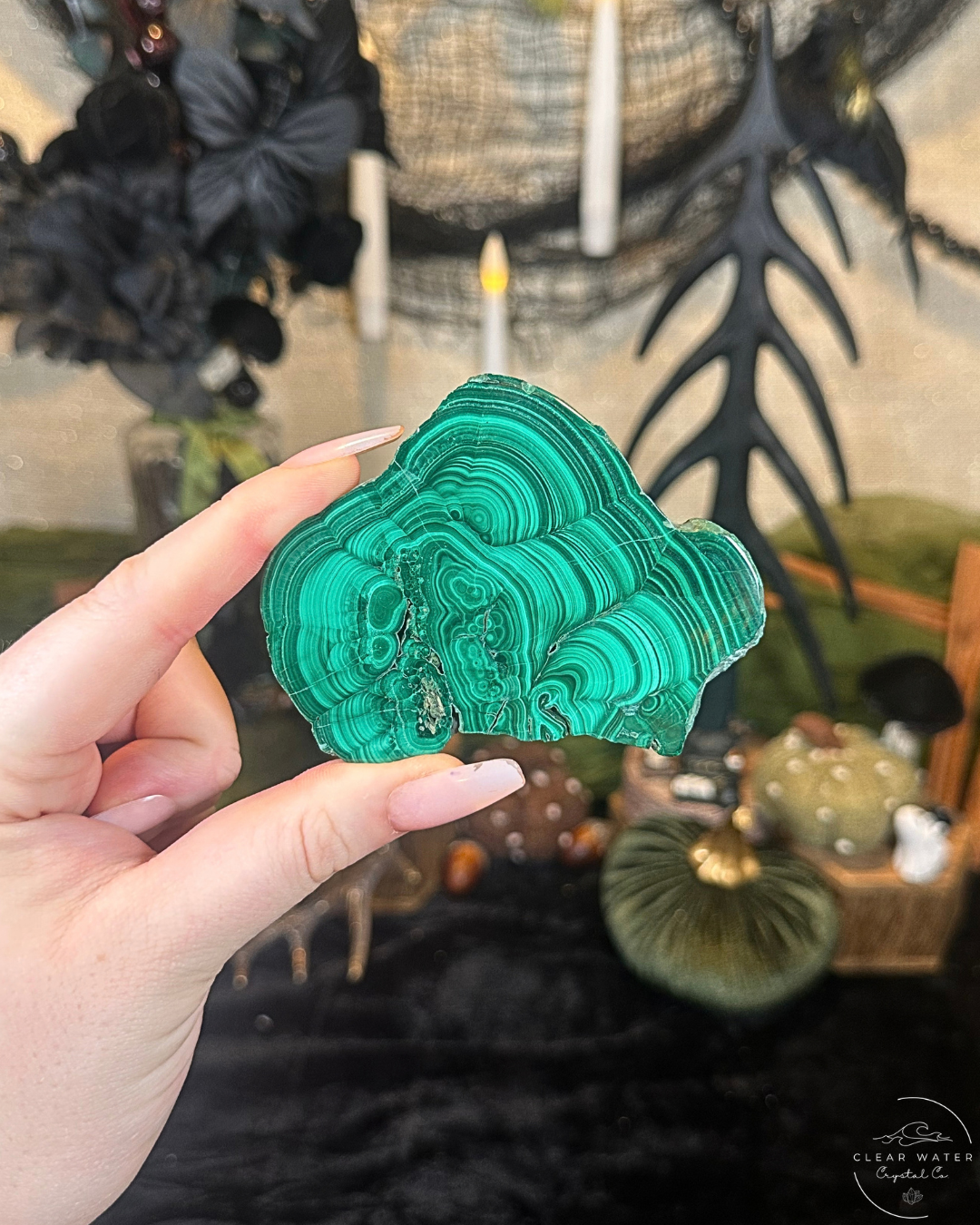 Malachite Slab with Stand | The Congo