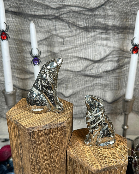 Pyrite Wolf Carvings