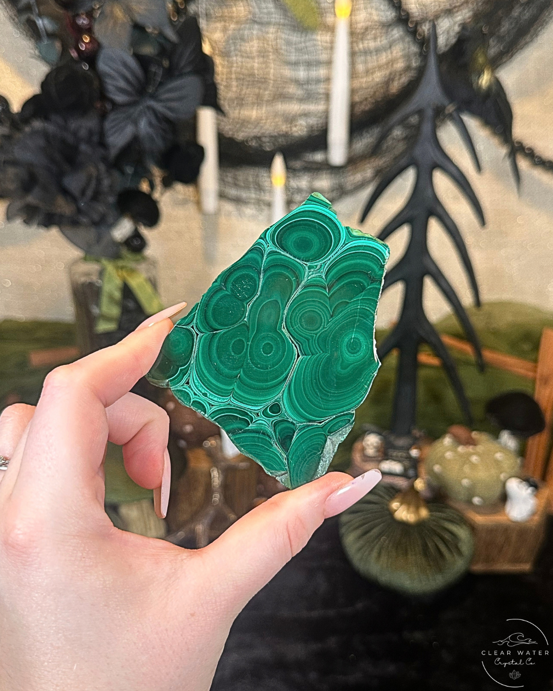 Malachite Slab with Stand | The Congo