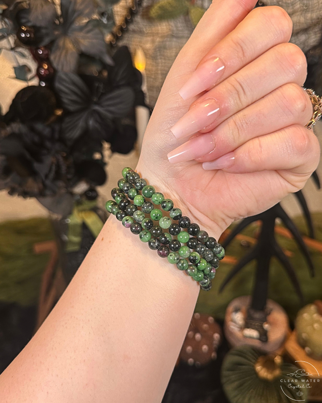 Ruby in Zoisite Beaded Bracelet