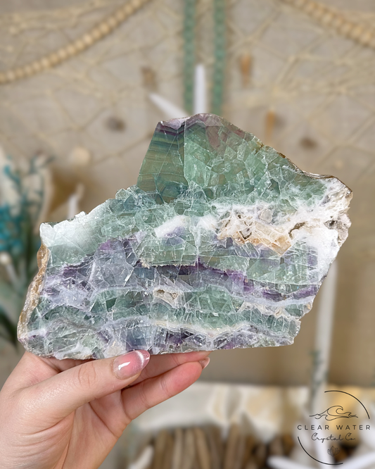 Large Mexican Fluorite slab- Crystal Cascade