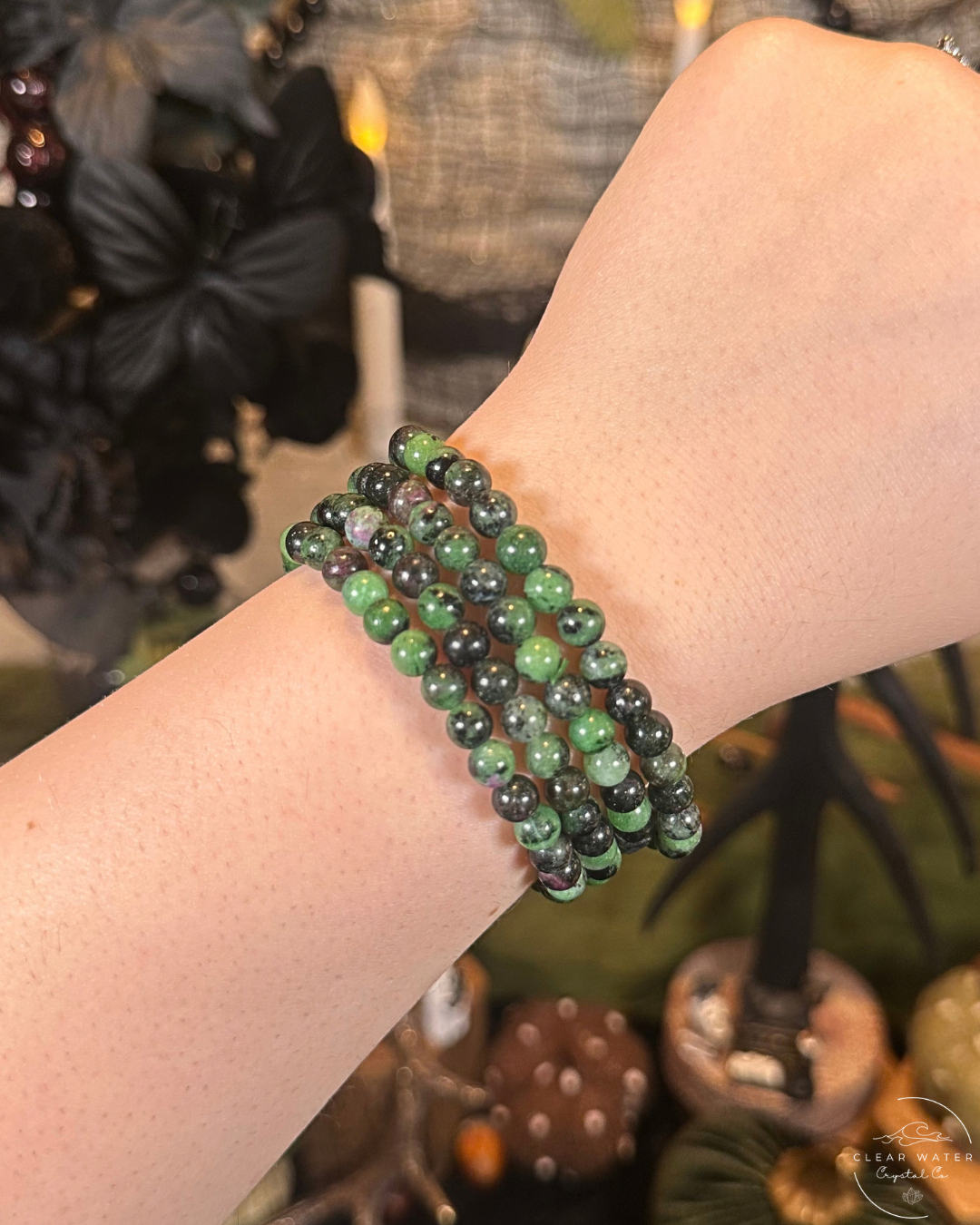 Ruby in Zoisite Beaded Bracelet