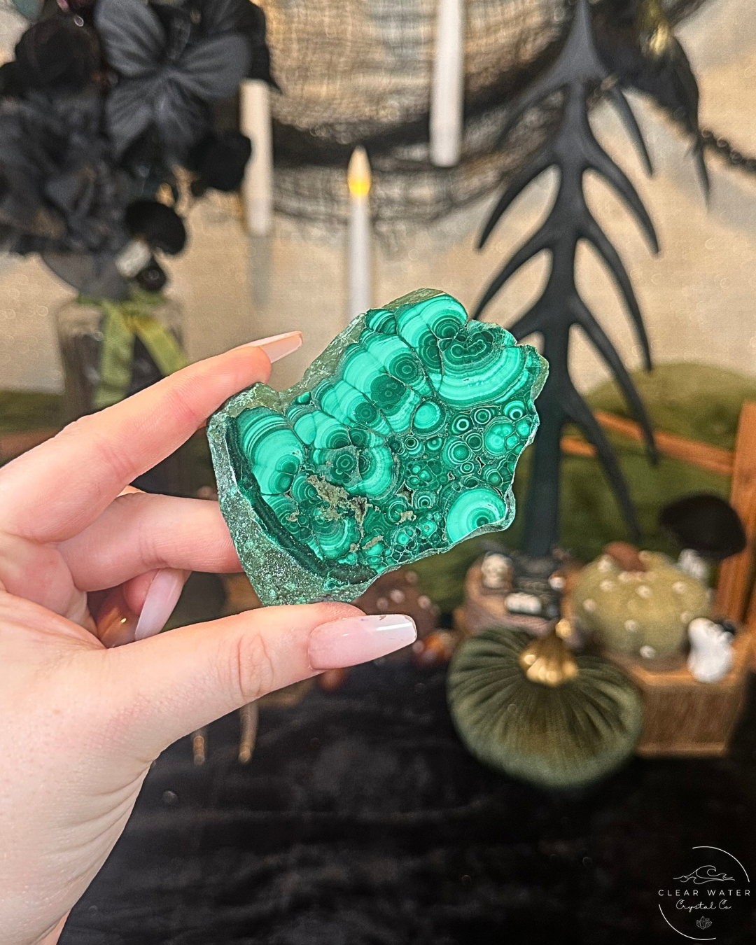 Malachite Slab with Stand | The Congo