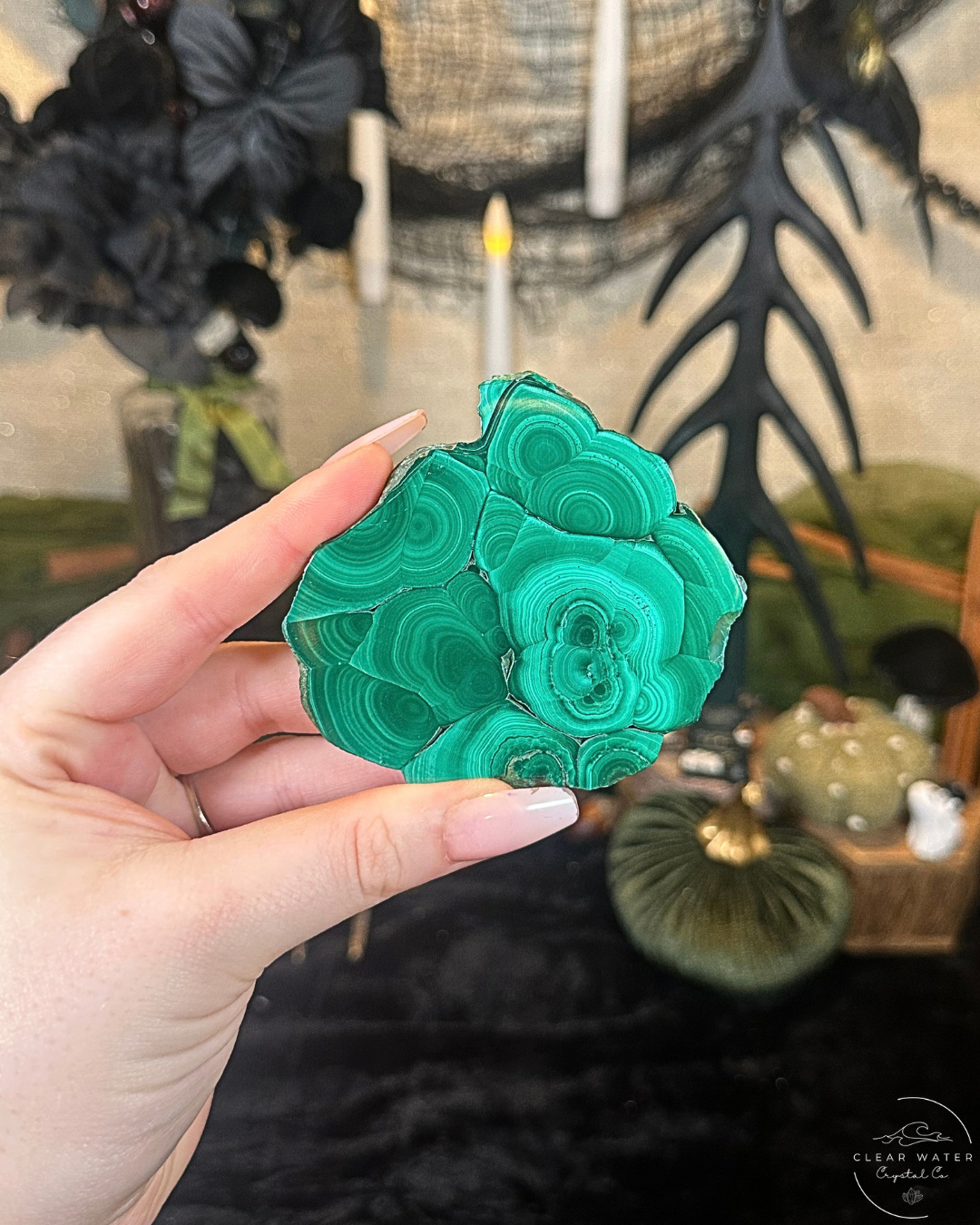 Malachite Slab with Stand | The Congo
