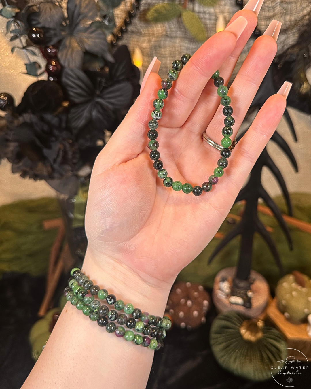 Ruby in Zoisite Beaded Bracelet
