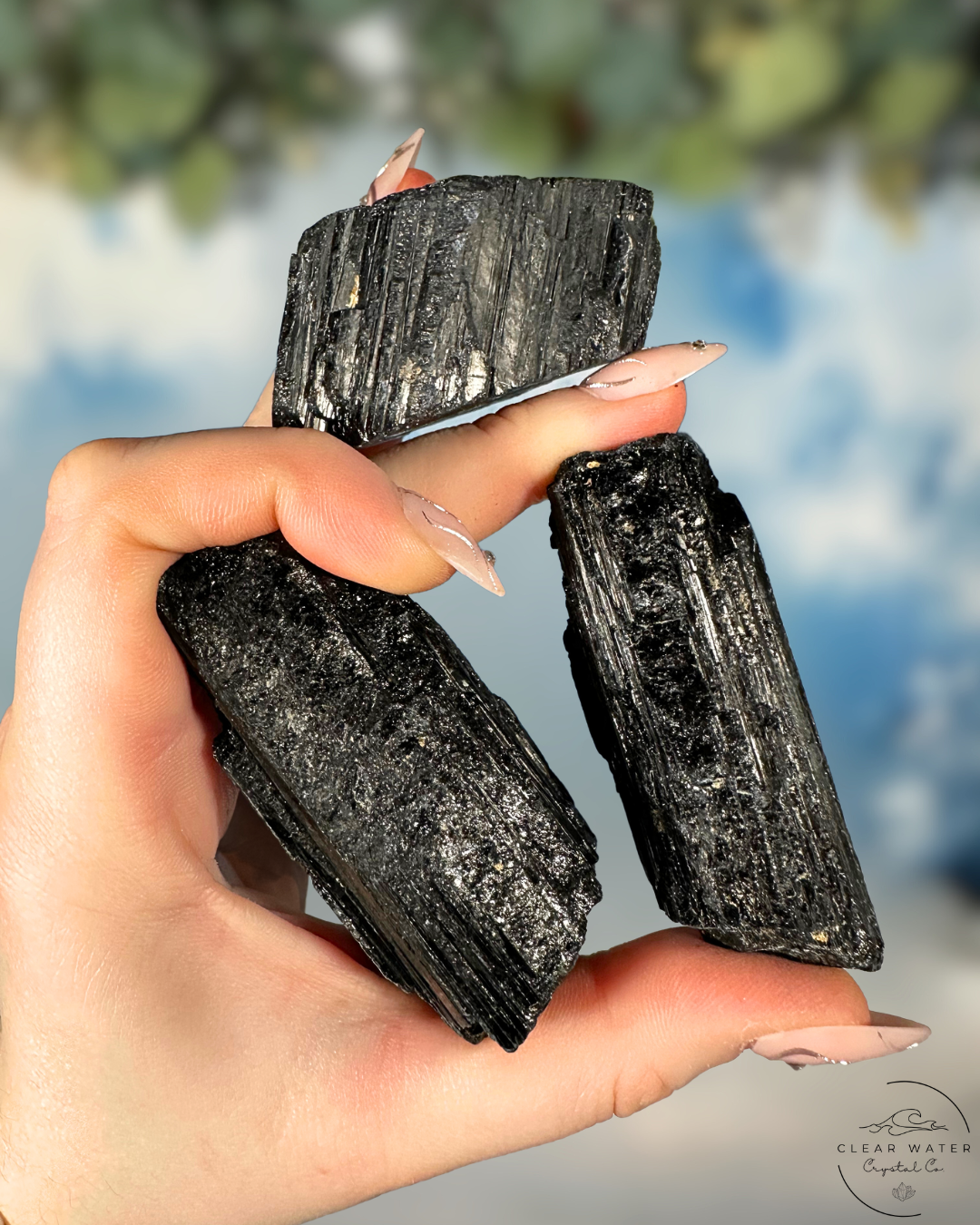Black Tourmaline Chunks: Protective Shield