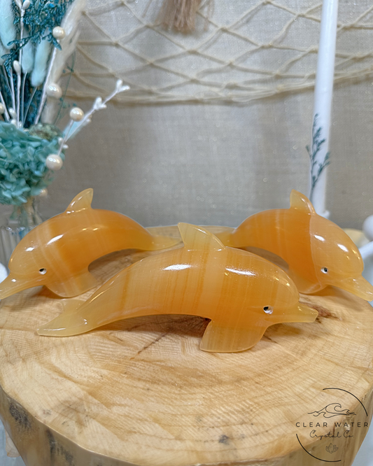 Orange Calcite Dolphin- Mexico