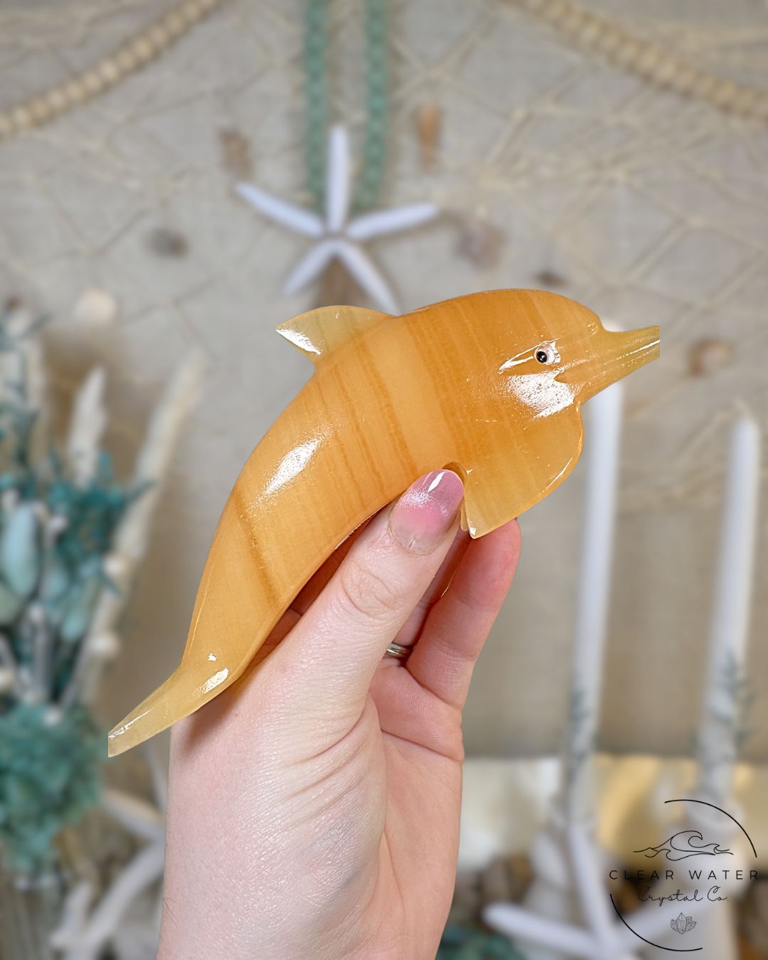 Orange Calcite Dolphin- Mexico