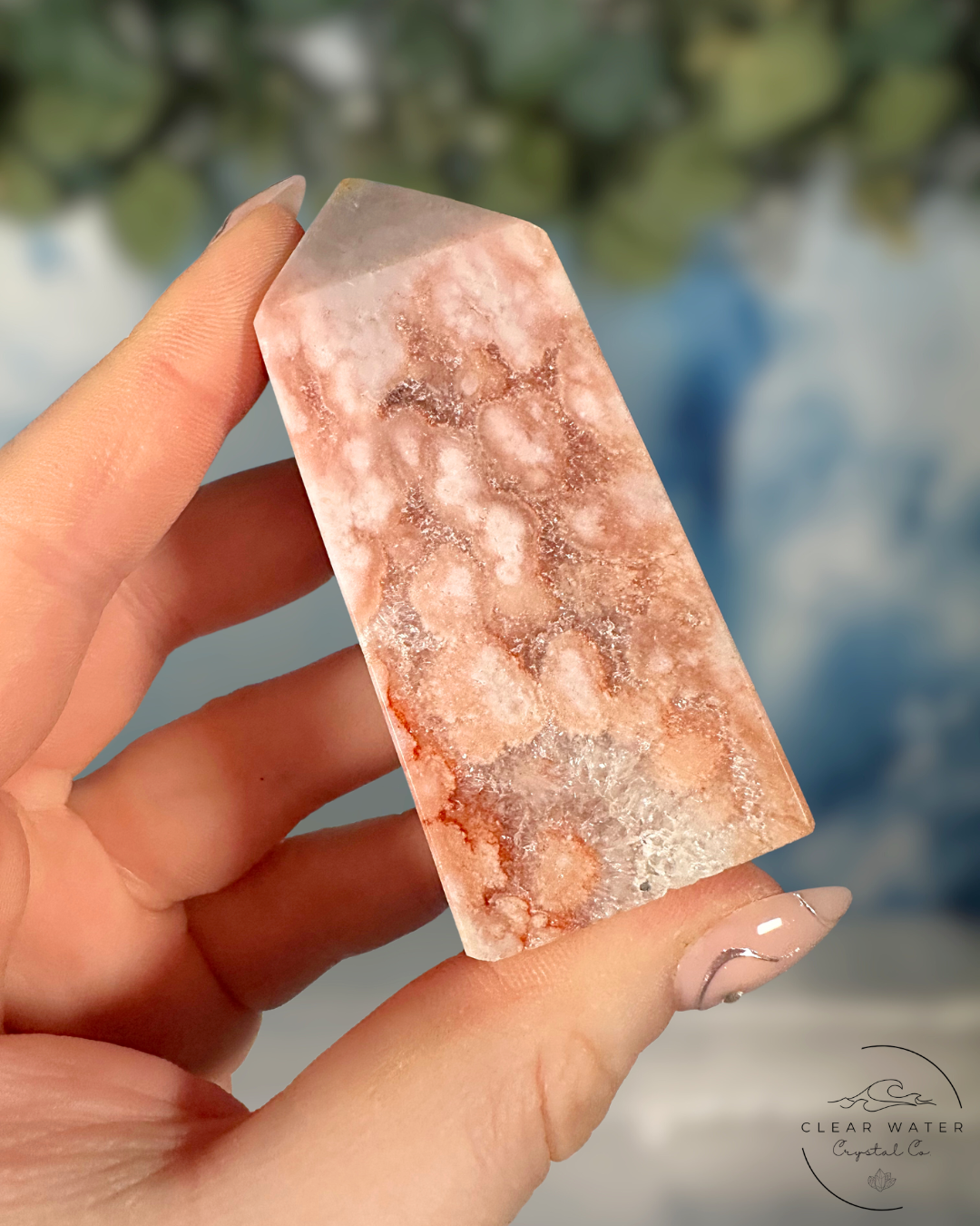 Blooming Heart Tower: Flower Agate & Pink Amethyst Synergy