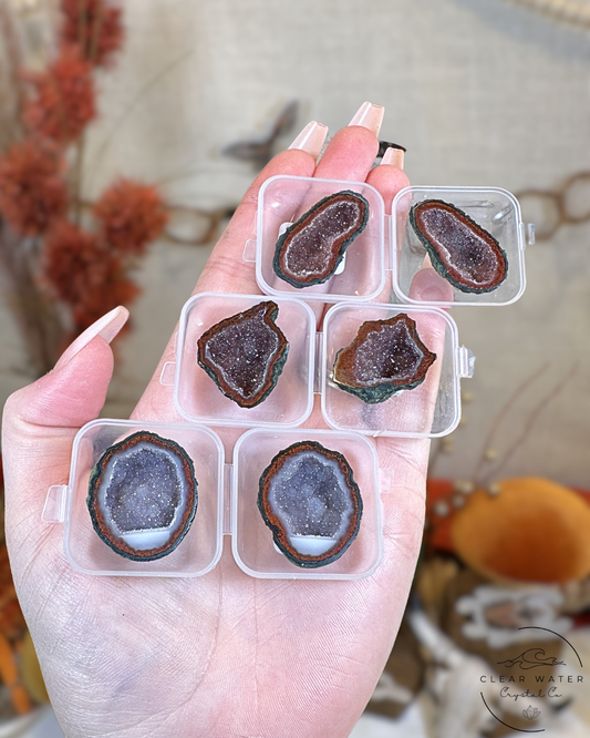 Red Tabasco Agate Geode Pair- Mexico