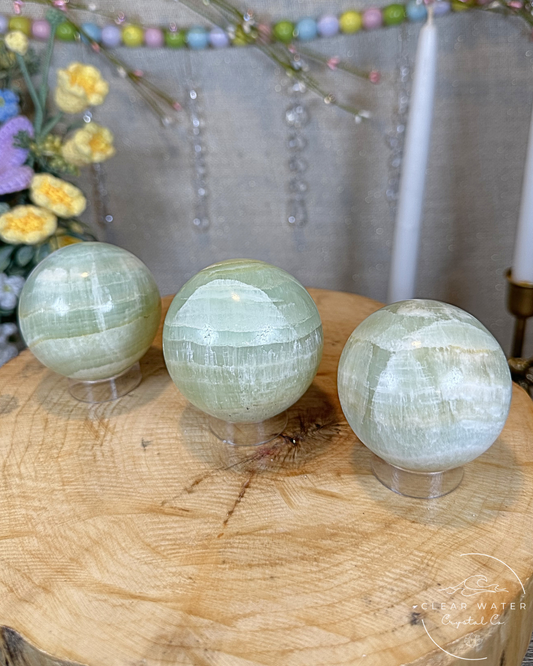 Pistachio Calcite Spheres – Pakistan