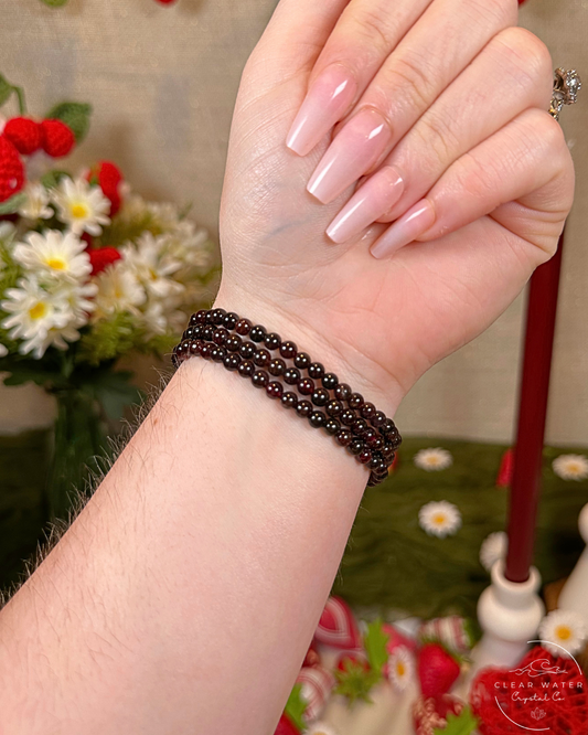 Garnet Beaded Bracelet