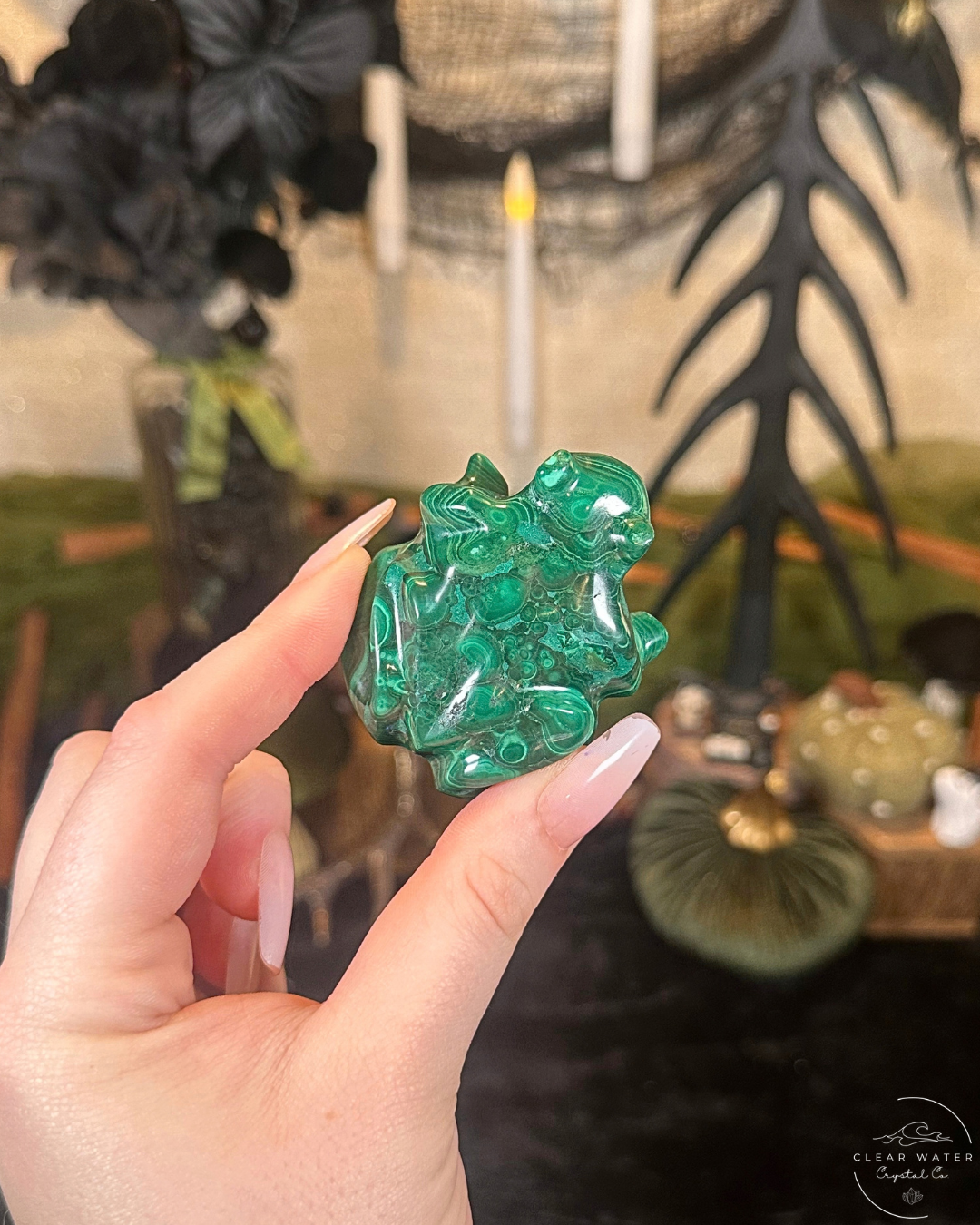 Malachite Frog Carving | The Congo
