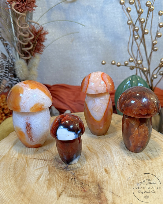 Carnelian Mushroom Carving- Madagascar