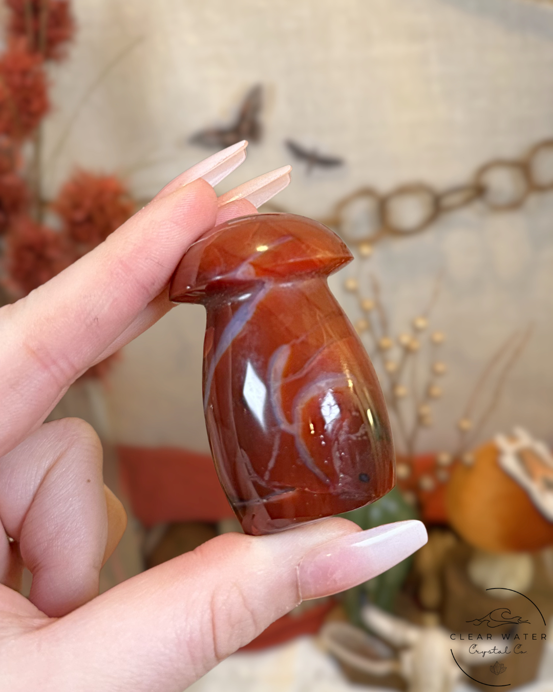 Carnelian Mushroom Carving- Madagascar