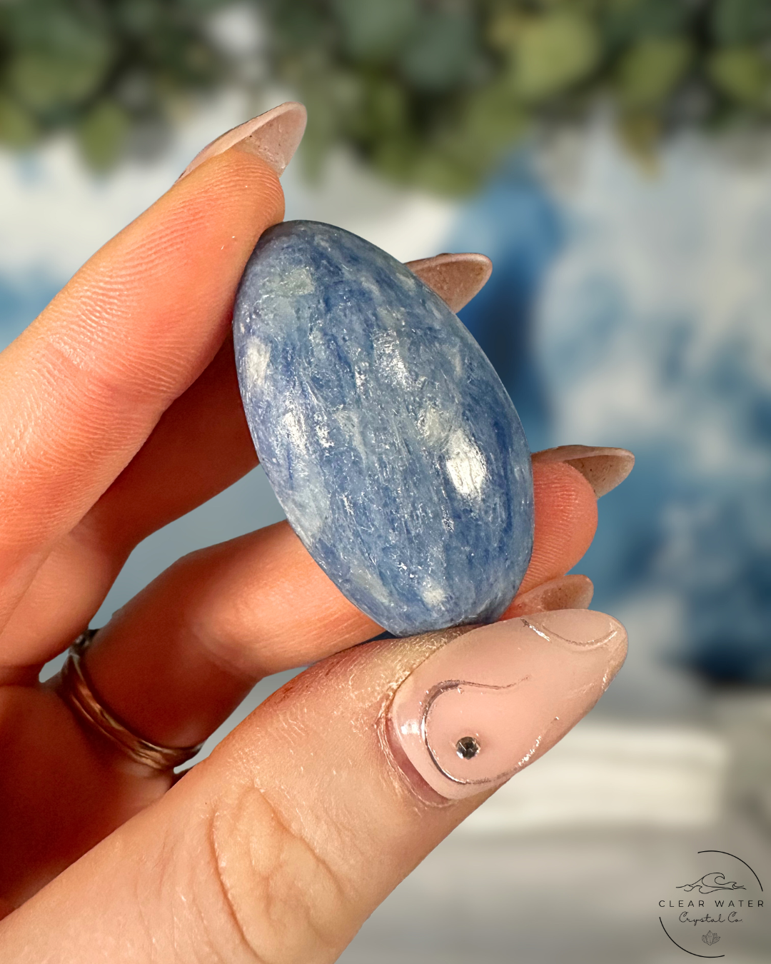 Blue Kyanite in Quartz Tumbles