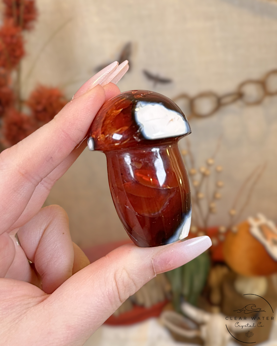 Carnelian Mushroom Carving- Madagascar